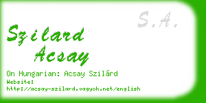 szilard acsay business card