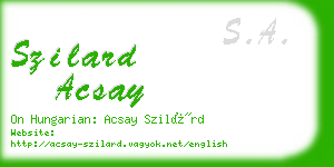 szilard acsay business card